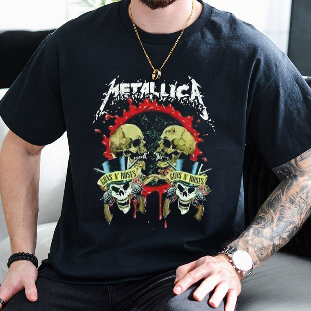 Metallica Guns N Roses Tour 1992 Unisex Tshirt Rock Band Tees